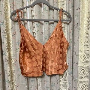 NWT Victoria’s Secret Copper Satin Polka Dot Cami Size L